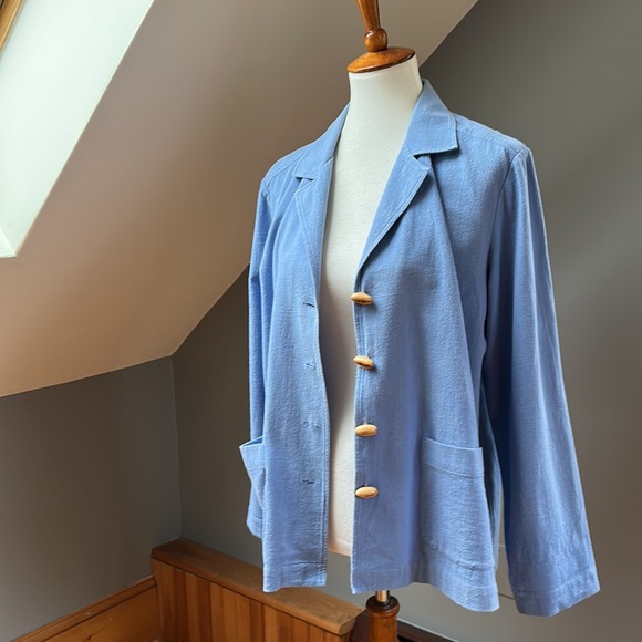 Faded Periwinkle Cotton Shacket — As Is - Picture 14 of 15